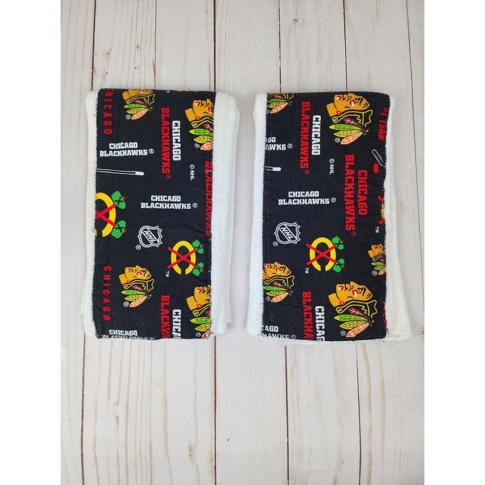 2 Chicago Blackhawks Burp Cloths Baby Feeding NHL